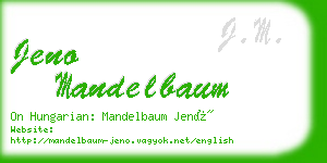 jeno mandelbaum business card